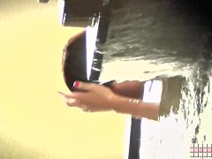 teen 18+ Asian is hiding boobs in the sauna pool water su2650