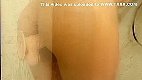 teen 18+ Step mom Playing With Milk Breasts And Dildo In Shower