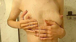 teen 18+ Step mom Playing With Milk Breasts And Dildo In Shower