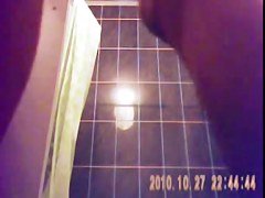 23 yo brunette with huge tits caught by in shower