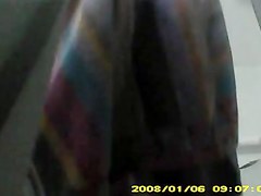 21 yo girl with big boobs undressing to take a shower