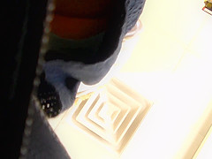 young girl in store headed to church