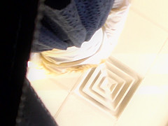 young girl in store headed to church